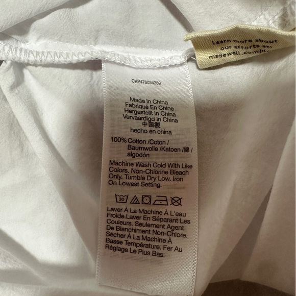 🆕 Madewell Signature Poplin Hartfield Crop Shirt white size x small - Picture 6 of 6